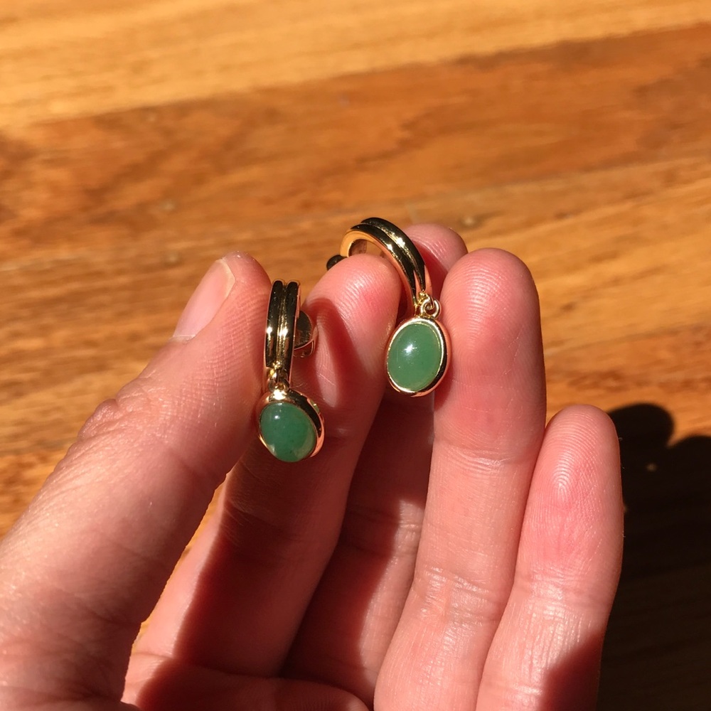 Ana Luisa Dobby Gemstone Hoop Earrings